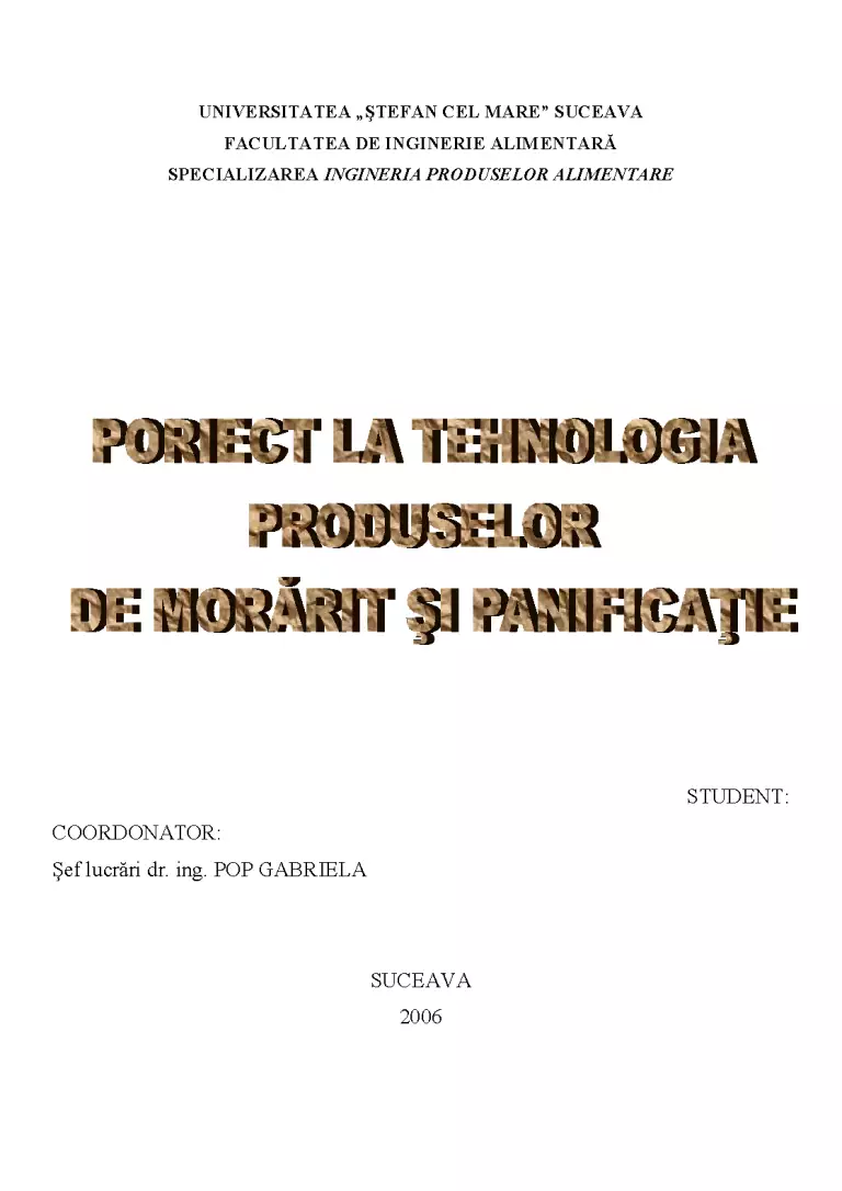 Morarit Tehnologia produselor de morărit și panificație - fabrica de pâine ...