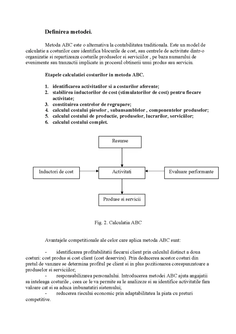 Metoda ABC - Activity Based Costing - Referat - Management #79401 ...